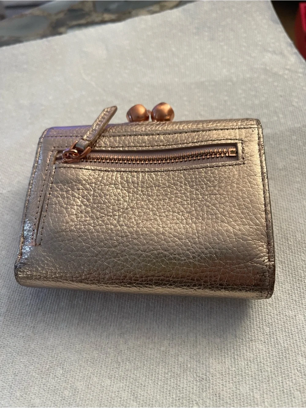 Ted Baker Rose Gold Pebbled Leather Men's Card Holder